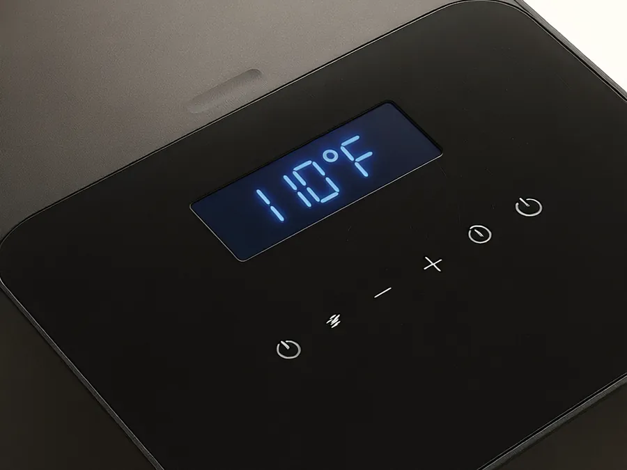 Good Sleep hub display set to 110°F for heating the bed on a winter night